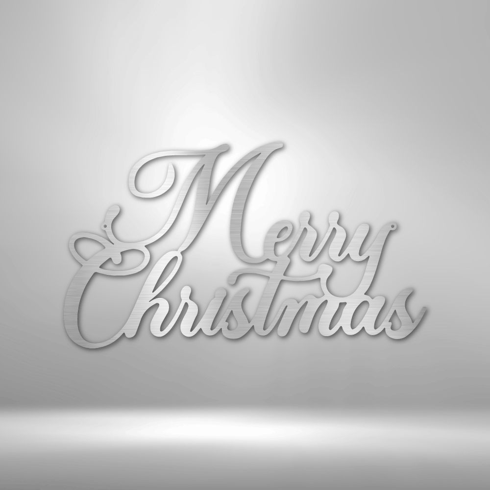 Merry Christmas Script - Steel Sign - Sacred Stylz