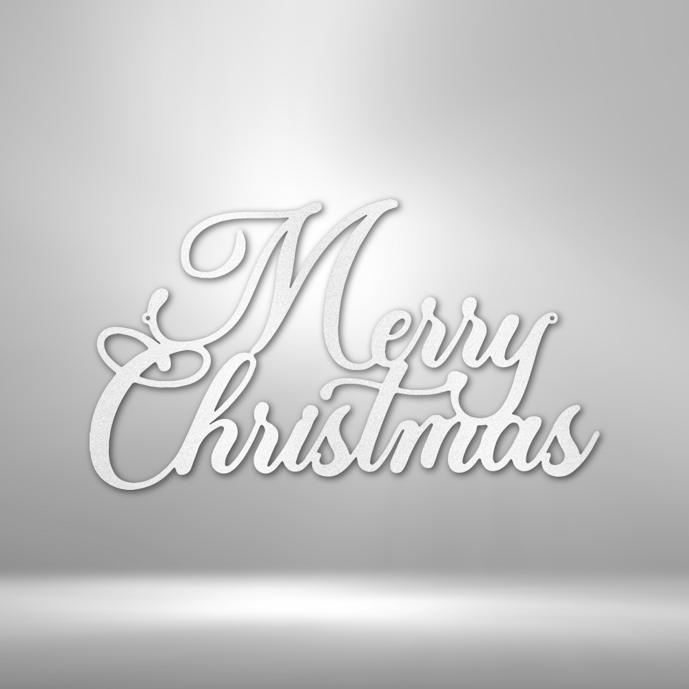 Merry Christmas Script - Steel Sign - Sacred Stylz