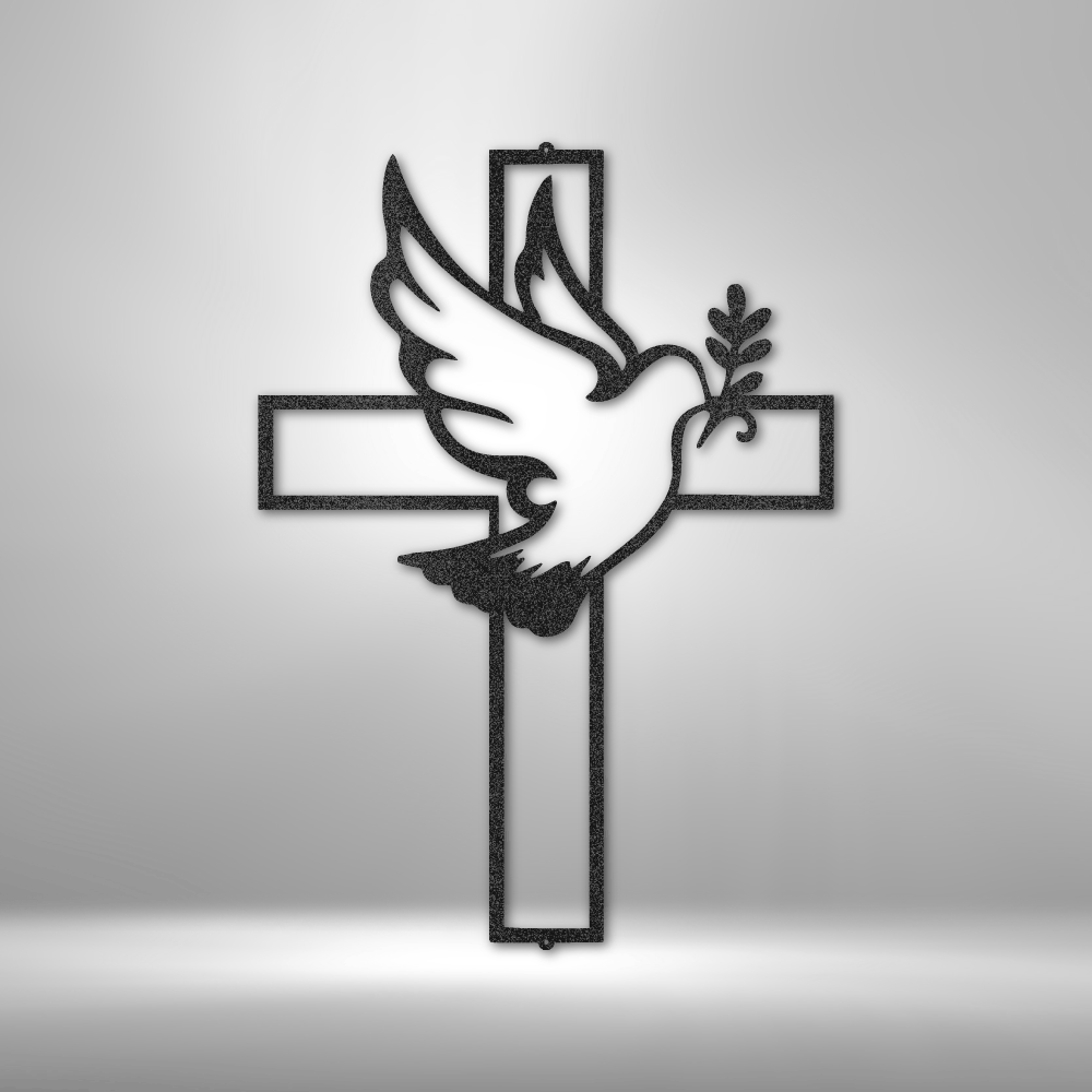 Peaceful Dove Cross - Steel Sign - Sacred Stylz