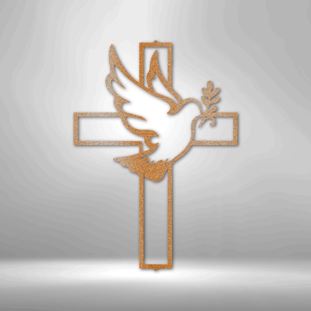 Peaceful Dove Cross - Steel Sign - Sacred Stylz