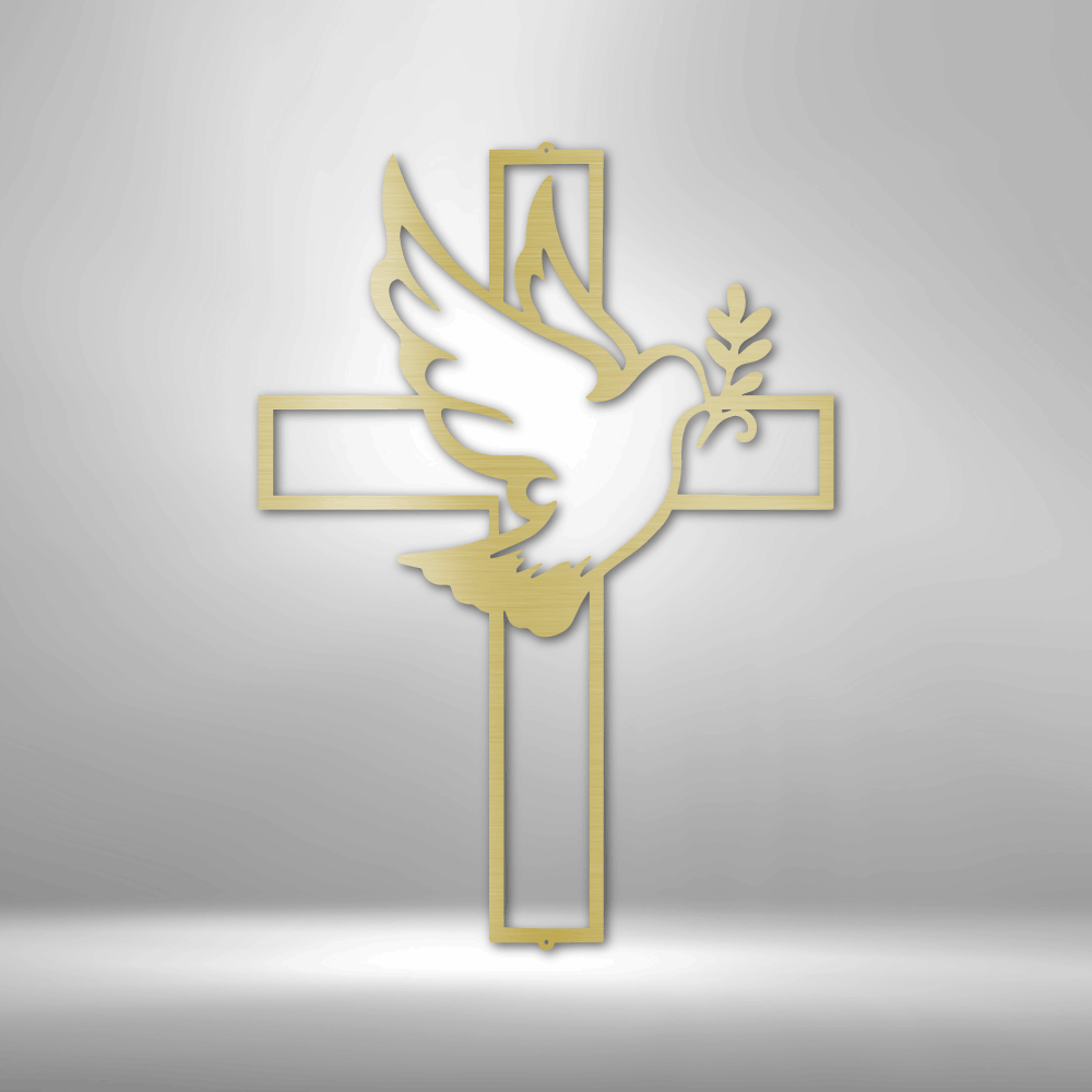 Peaceful Dove Cross - Steel Sign - Sacred Stylz