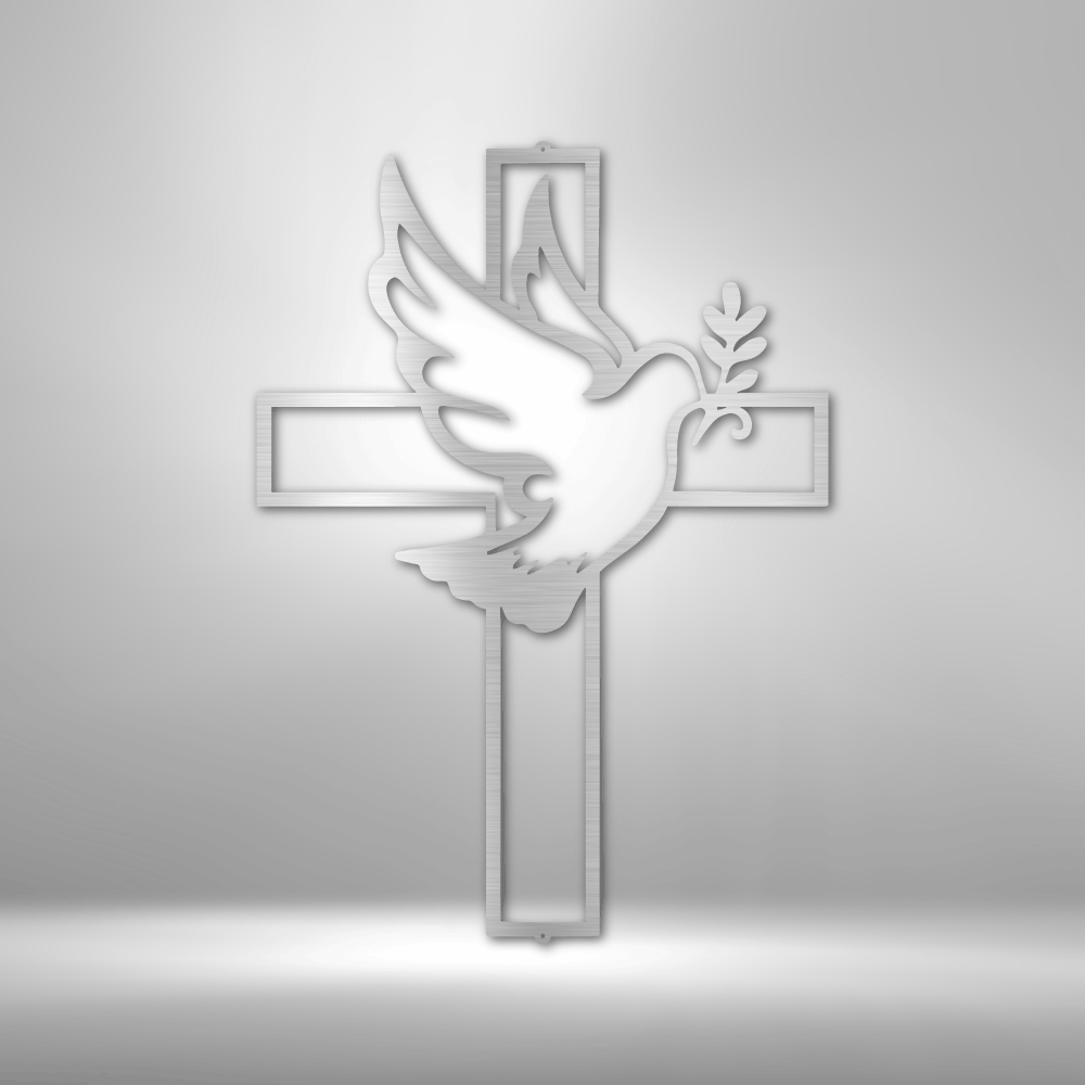 Peaceful Dove Cross - Steel Sign - Sacred Stylz