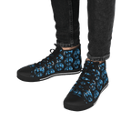 Shoes of Peace - Men's High Top Sneakers (Blue Camo Peace Design) - Sacred Stylz