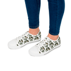 Shoes of Peace - Women's Low Top Sneakers (Green Camo Peace Design) - Sacred Stylz