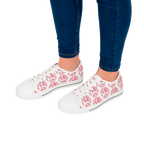 Shoes of Peace - Women's Low Top Sneakers (Pink Camo Peace Design) - Sacred Stylz