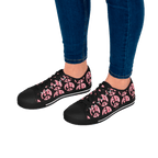 Shoes of Peace - Women's Low Top Sneakers (Pink Camo Peace Design) - Sacred Stylz