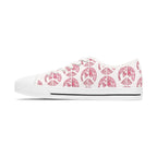 Shoes of Peace - Women's Low Top Sneakers (Pink Camo Peace Design) - Sacred Stylz
